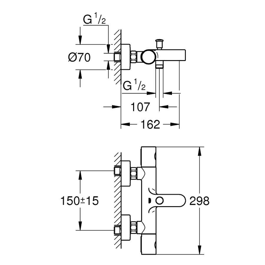 Grohe Precision Get Thermostat Wannenbatterie