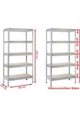 Schulte Regalwelt Schulte Schwerlastregal 5 Holz-Böden verzinkt 180x90x40cm Bild 4