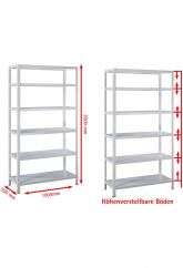 Schulte Regalwelt Schulte Steckregal 6 Metall-Böden weiß 200x100x30cm Bild 4