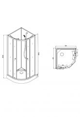 DM-San Duschmeister Komplettdusche Sano 211 80x80x203 schwarz Bild 2