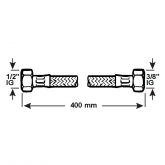 Cornat CORNAT Flexibler Verbindungsschlauch KTW-A, 1/2 IG x 3/8 IG, 400 mm Bild 2