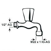 Cornat CORNAT Auslaufventil, 1/2 AG, M 22x1 IG-AG Bild 2