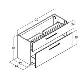 Dansani Dansani Delta Waschtischunterschrank 2S 120 cm, hohe Bauform Bild 2