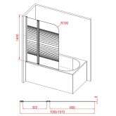 DM-DOH Duschmeister Badewannenfaltwand Max F 8 weiße Streifen 100 x 140 cm Bild 4