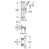 Grohe-IS Grohe Precision Flow Thermostat-Brausebatterie 1/2