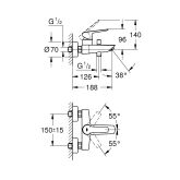 Grohe-IS Grohe Quickfix Start Badearmatur Aufputz, chrom Bild 2