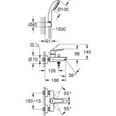 Grohe-IS Grohe Quickfix Start Badearmatur inkl. Brauseset, chrom Bild 2