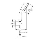 Grohe-IS Grohe Vitalio Start 100 Wandhalterset 1 Strahlart Bild 2