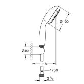 Grohe-IS Grohe Vitalio Start 100 Wandhalterset 2 Strahlarten Bild 2