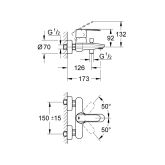 Grohe-IS Grohe Wave Cosmopolitan Einhand-Wannenbatterie, 1/2