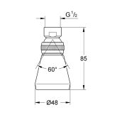 Grohe-IS Grohe Relexa Plus 50 Kopfbrause mit Kugelgelenk, chrom Bild 2