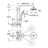 Grohe-IS Grohe Euphoria System 180 Duschsystem mit Thermostatbatterie für die Wandmontage Bild 2