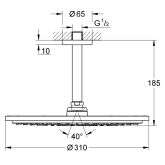 Grohe-IS Grohe Rainshower Cosmopolitan 310 Kopfbrauseset Deckenauslass 142 mm Bild 2