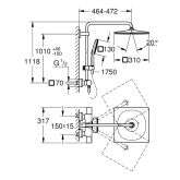 Grohe-IS Grohe Rainshower SmartActive 310 Duschsystem mit Thermostatbatterie, Wandmontage, chrom Bild 2