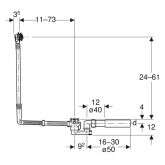 Geberit-IS Geberit Badewannenablauf mit Drehbetätigung d52, 73 cm Bild 3