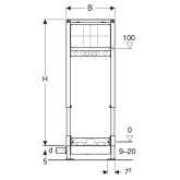 Geberit-IS Geberit Duofix Element für Dusche 130 cm mit Wandablauf, Wandarmatur UP d50 Bild 2