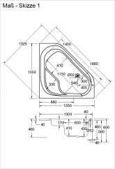 Ottofond Ottofond Whirlpool Eckbadewanne Ancona 135 x 135 Bild 2