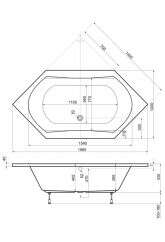 Ottofond Ottofond Whirlpool Sechseckbadewanne Corsica 200 x 100 Bild 8