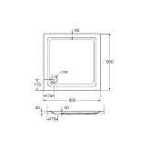 DM-Ott Duschmeister Duschwanne Dallas Quadrat 80 x 80 Acryl Bild 3