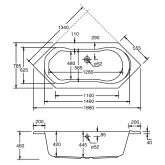 Ottofond Ottofond Sechseckbadewanne Ravenna 190 x 80 manhattangrau Bild 2