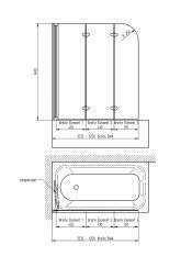 Schulte Schulte Hamburg Badewannenaufsatz Glas 3 teilig 140x125 cm Bild 5