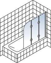 Schulte Schulte Hamburg Badewannenaufsatz Glas 3 teilig 140x125 cm Bild 6