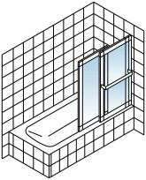 Schulte Schulte Badewannenaufsatz Kiel Glas 2 teilig 140x70-118 cm alpinweiß Bild 5