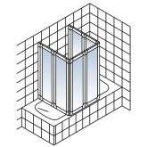 Schulte Schulte Komfort VI Badewannenaufsatz, 2 x 3-teilig Duschklappwand Bild 3