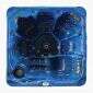 DM-San Duschmeister Outdoor Pool Sano 94 Maxi Whirlpool blau 210x210x92 cm inkl Aussenverkleidung Bild 9
