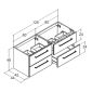 Dansani Dansani Delta Doppel-Waschtischunterschrank 4S 120 cm Bild 2