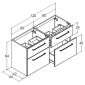 Dansani Dansani Delta Doppel-Waschtischunterschrank 4S 120 cm, hohe Bauform Bild 2