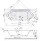 Koralle Koralle T200 Badewanne 6-Eck 195/80 Mittelablauf + Bohrung Bild 2