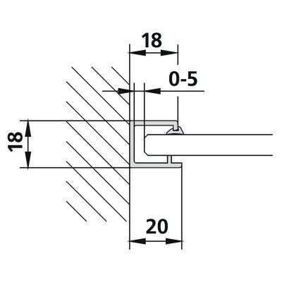 Kermi Kermi XS und WALL Wandprofil für Wandbefestigung ohne Beschläge XS