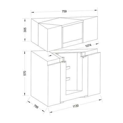 Ottofond Ottofond Eckmodul für Sechseckbadewanne Ravenna 190 x 80