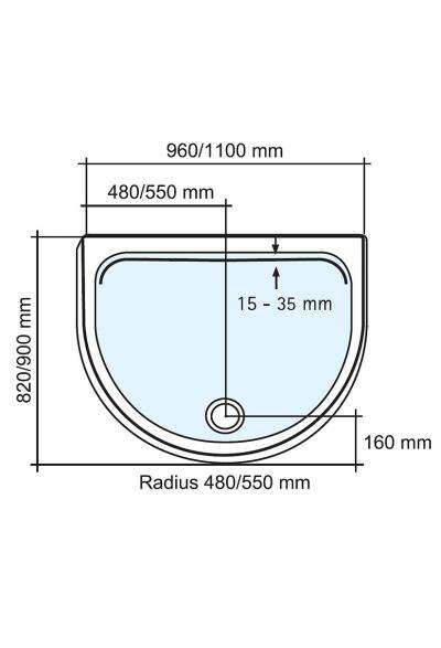 Schulte Schulte Schürze für Schulte EF Flat für Halbkreisdusche 960 / 820 mm