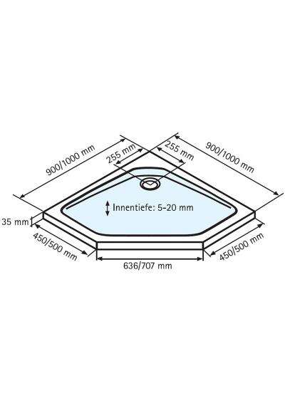 Schulte Schulte Schürze für Schulte EF Flat für Fünfeckdusche 90 x 90 cm