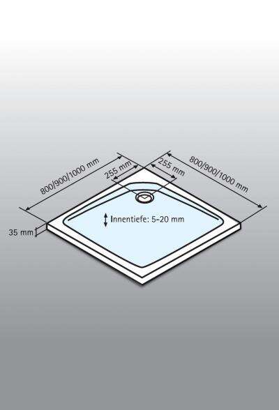 Schulte Schulte Schürze EF Flat Quadrat für Eckeinstiege 90 x 90 cm