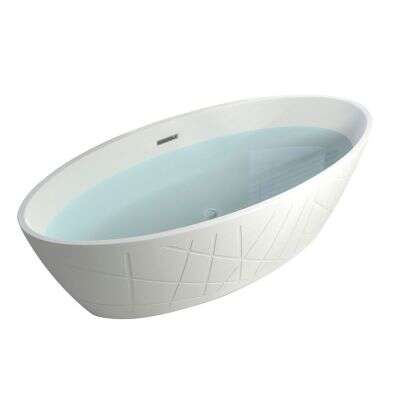 DM-San Duschmeister freistehende Badewanne Sano 638 weiss 180 x 80 Acryl