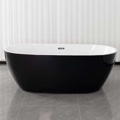 DM-San Duschmeister freistehende Badewanne Sano 700 schwarz 170 x 75 cm