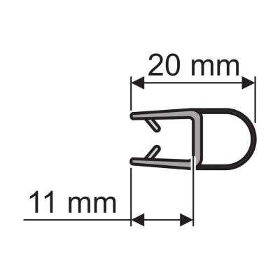 Hüppe Hüppe O-Profil Länge 2010 mm für 6 mm Glasstärke (Dichtung)