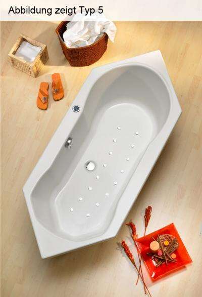 Ottofond Ottofond Whirlpool Sechseckbadewanne Ravenna 190 x 80