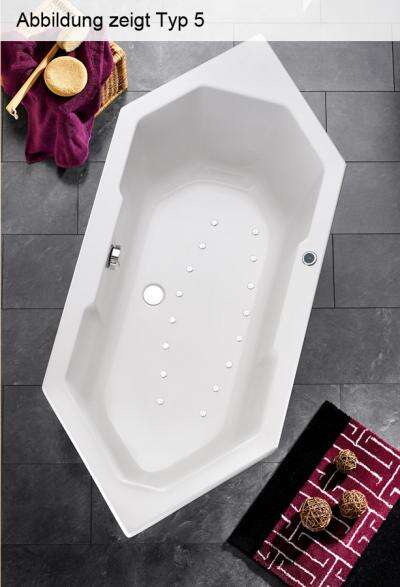 Ottofond Ottofond Whirlpool Sechseckbadewanne Sierra 180 x 80