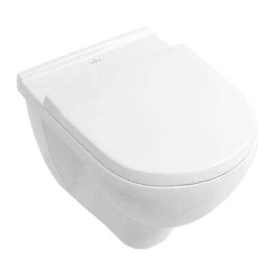 Villeroy & Boch Villeroy & Boch Wand-WC O.novo Tiefspüler spülrandlos mit WC-Sitz