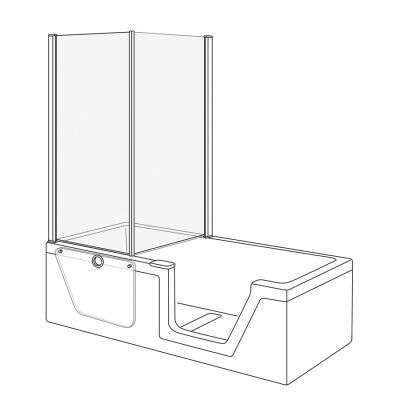 Duscholux Duscholux Step-In Pure 2 Badewannenflügel über Eck