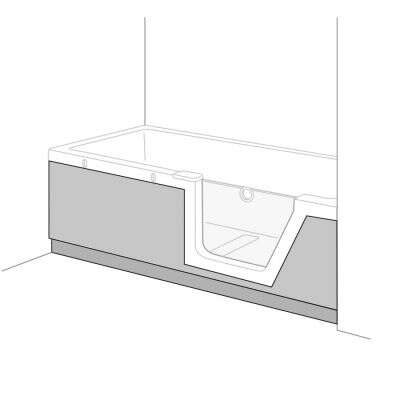 Duscholux Duscholux Schürze Front für Step-In Pure 160x75 cm Tür rechts