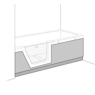 Duscholux Duscholux Schürze Front für Step-In Pure 160x75 cm Tür links