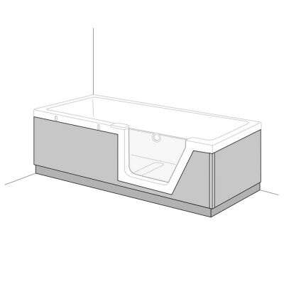 Duscholux Duscholux Schürze Front + Seite für Step-In Pure 160x75 cm Tür rechts