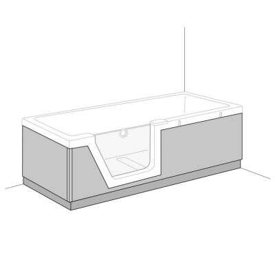 Duscholux Duscholux Schürze Front + Seite für Step-In Pure 160x75 cm Tür links