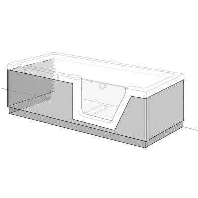 Duscholux Duscholux Schürze Front + 2 Seiten für Step-In Pure 160x75 cm Tür rechts