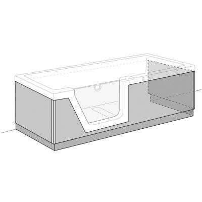 Duscholux Duscholux Schürze Front + 2 Seiten für Step-In Pure 160x75 cm Tür links